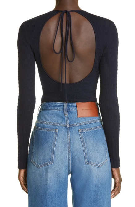 Victoria Beckham Open Back Wool Sweater Nordstrom